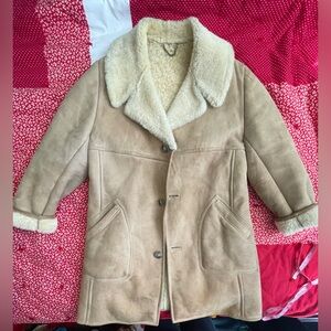 100% Shearling Tan Coat Unisex Cowboy